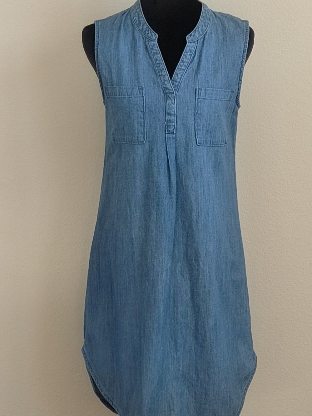 Merona Light Blue Sleeveless Chambray Shift Dress